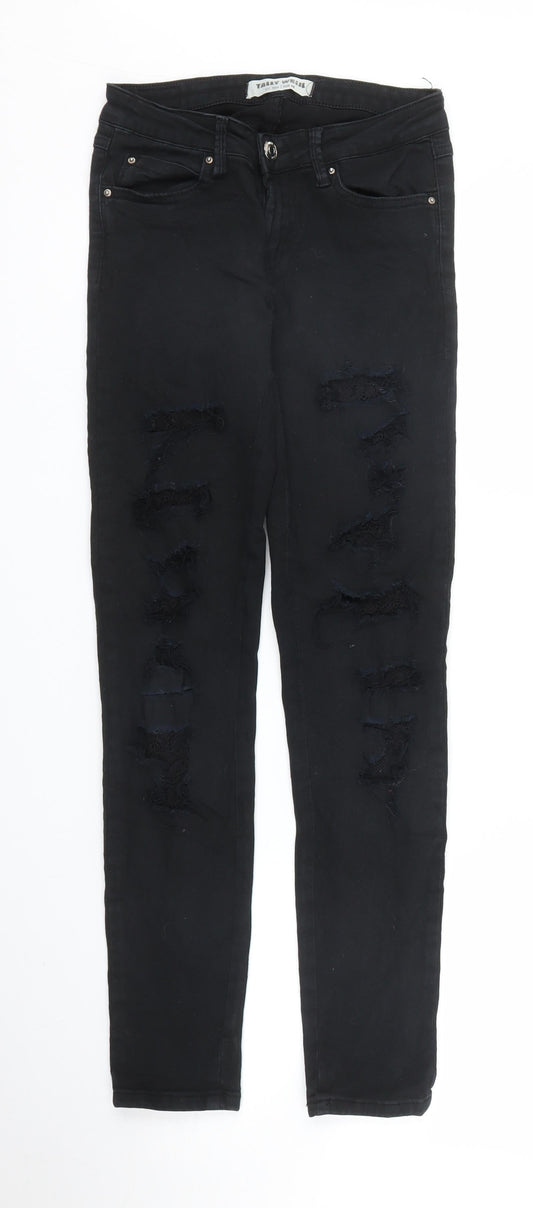 Womens UK Size 6 TALLY WEiJL Regular Fit Skinny Black Jeans