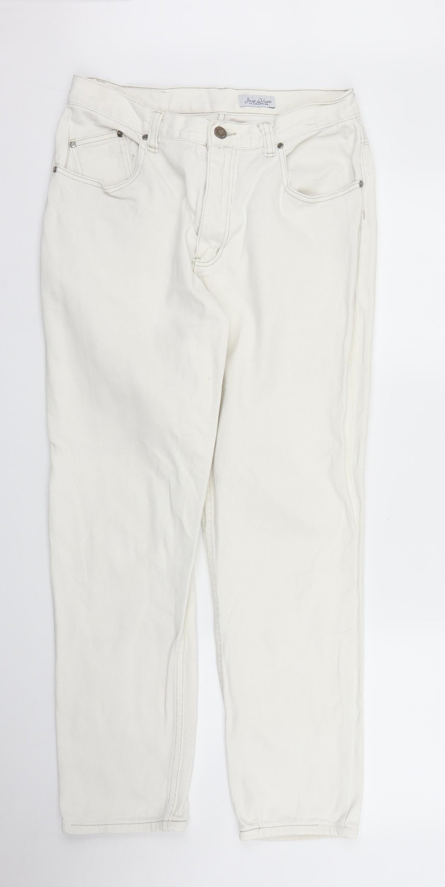 Joie De Vivre Womens White  Denim Straight Jeans Size 30 in L27 in