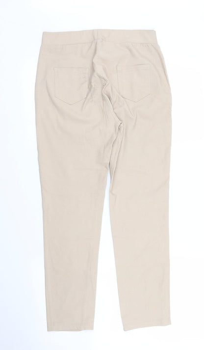 Womens UK Size XL Preworn Regular Fit Carrot Beige Trousers