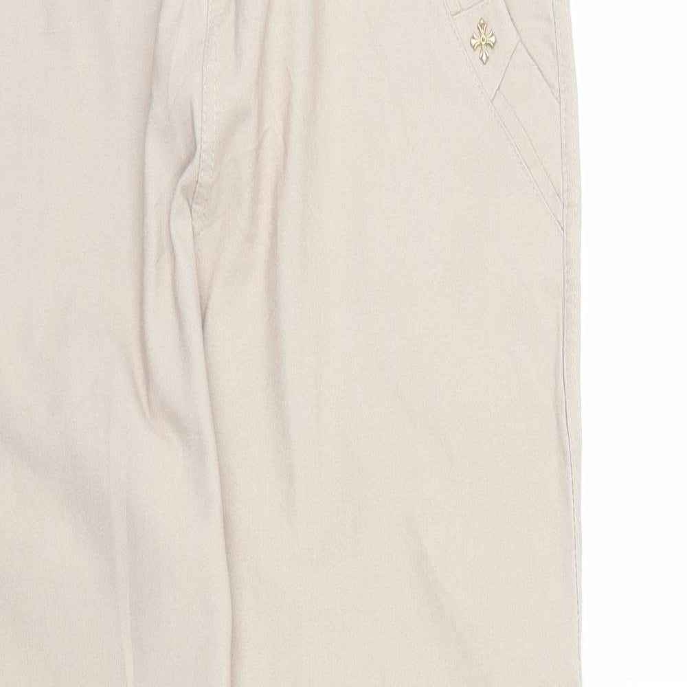 Womens UK Size XL Preworn Regular Fit Carrot Beige Trousers