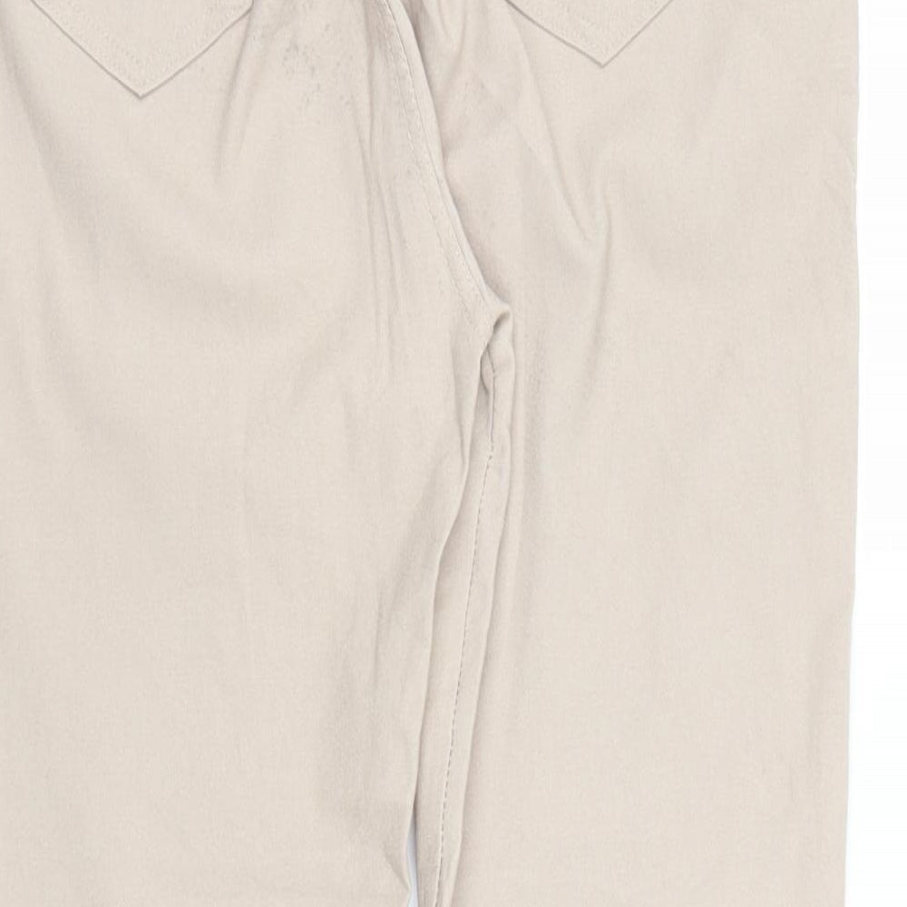 Womens UK Size XL Preworn Regular Fit Carrot Beige Trousers