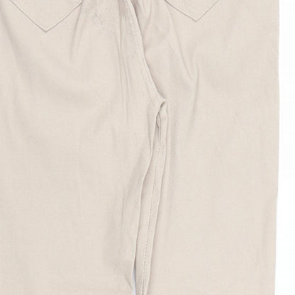 Womens UK Size XL Preworn Regular Fit Carrot Beige Trousers
