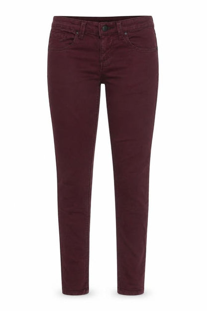 Front view of Topshop women’s purple denim skinny jeans, size UK 26, in, 29-inch leg