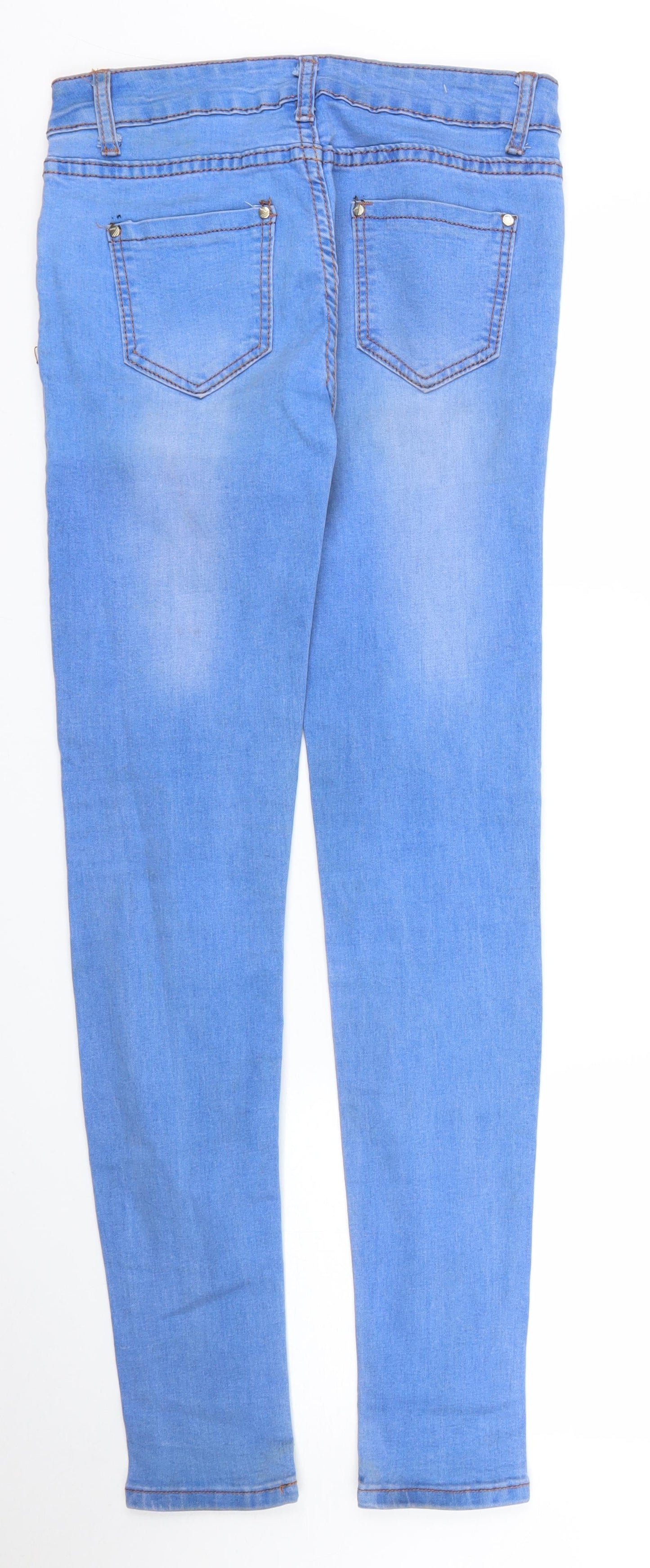 Womens UK Size S Preworn Regular Fit Skinny Blue Jeans