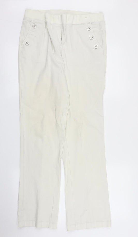 Maine New England Womens White   Trousers  Size 14 L30 in