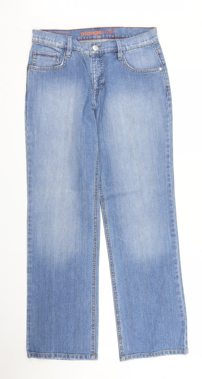 Orange Red Womens Blue  Denim Straight Jeans Size 30 in L30 in