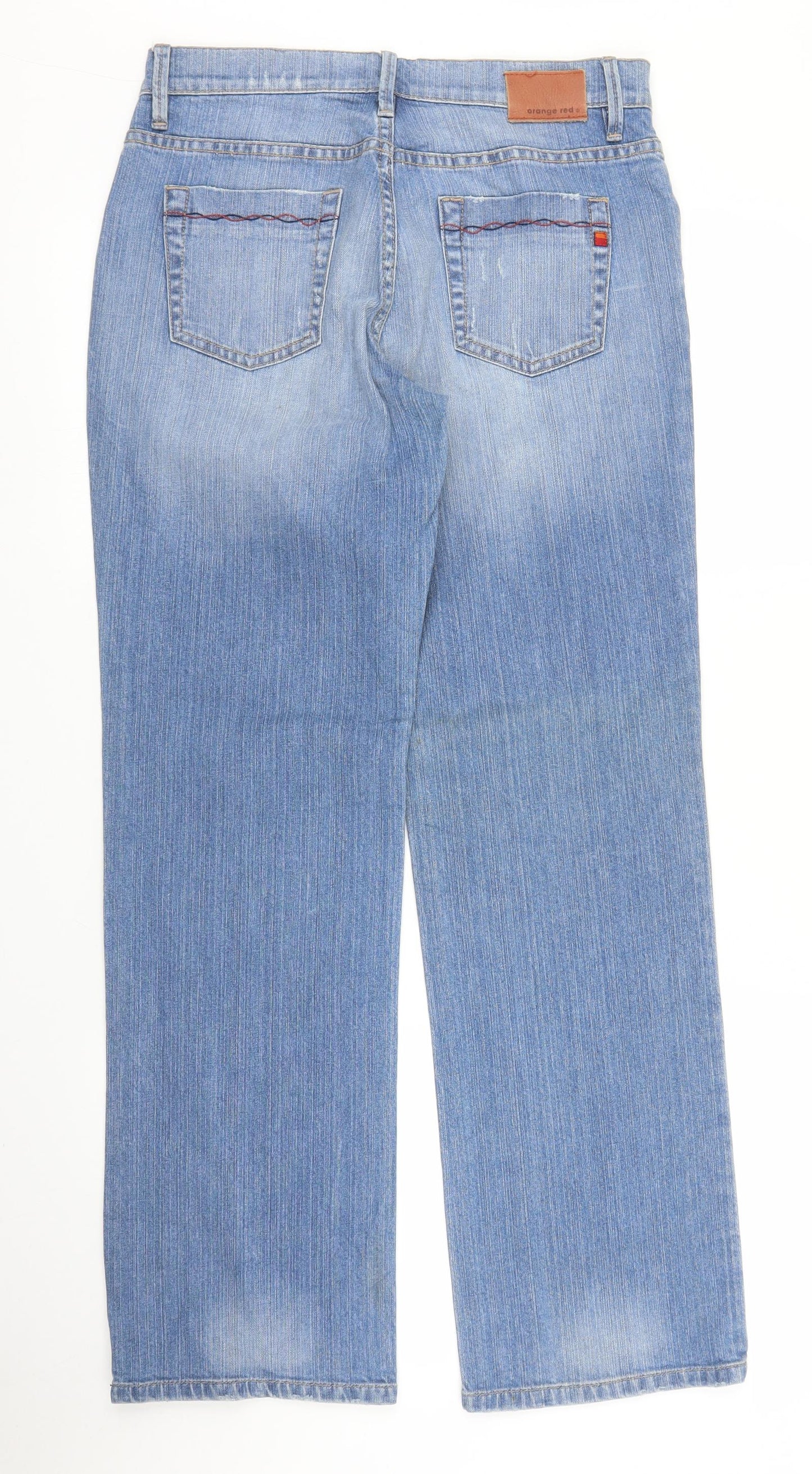 Orange Red Womens Blue  Denim Straight Jeans Size 30 in L30 in