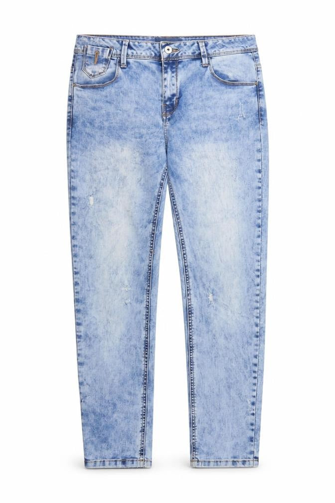 Front view of House women’s blue denim jegging jeans, size UK 12, 27-inch leg