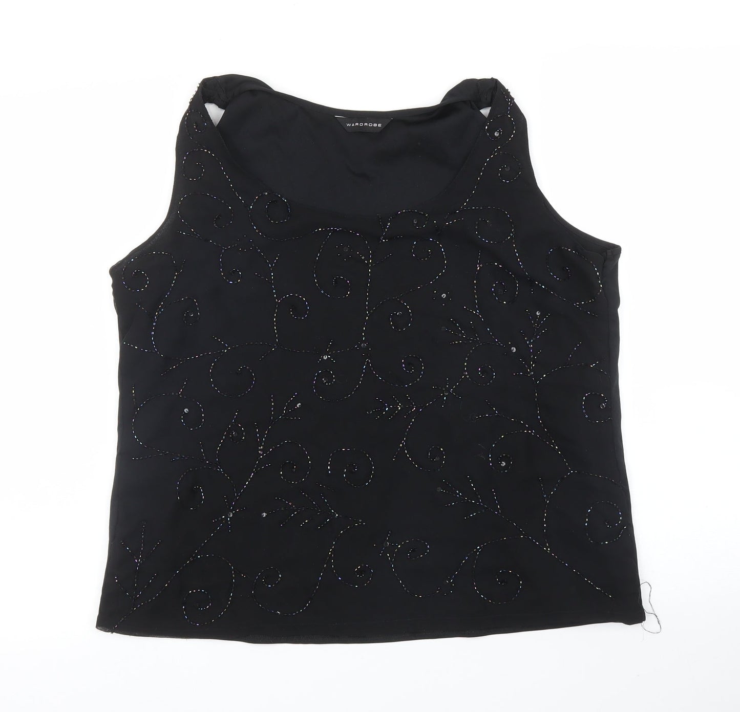 Womens UK Size L Wardrobe Black Basic Blouse