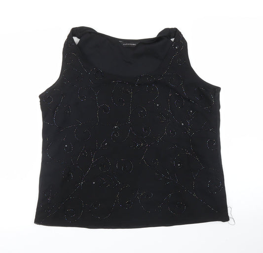 Womens UK Size L Wardrobe Black Basic Blouse