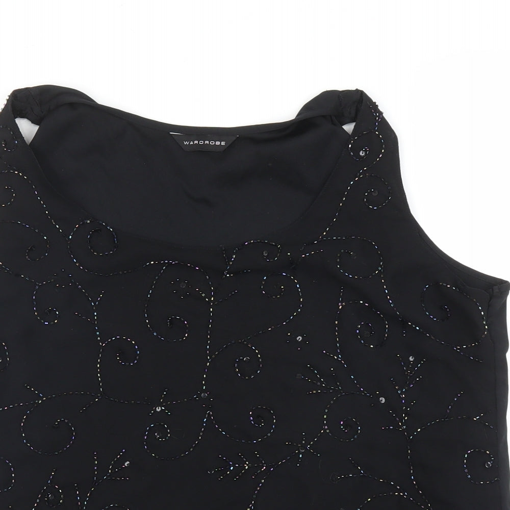 Womens UK Size L Wardrobe Black Basic Blouse