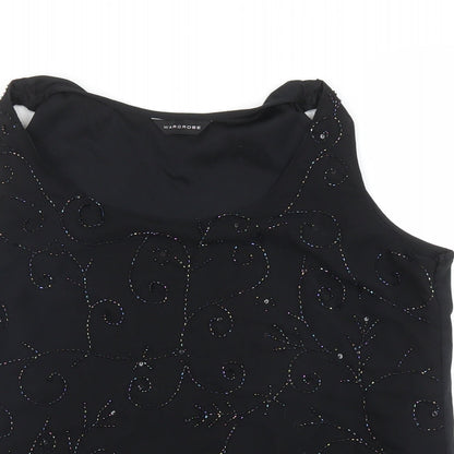 Womens UK Size L Wardrobe Black Basic Blouse
