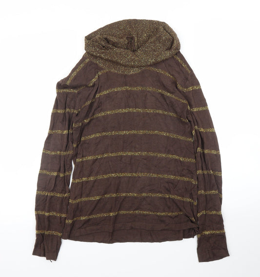 Womens UK Size S Preworn Brown Pullover Jumper