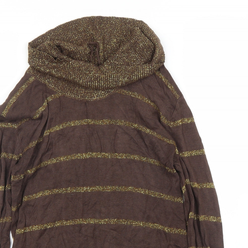 Womens UK Size S Preworn Brown Pullover Jumper