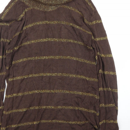 Womens UK Size S Preworn Brown Pullover Jumper