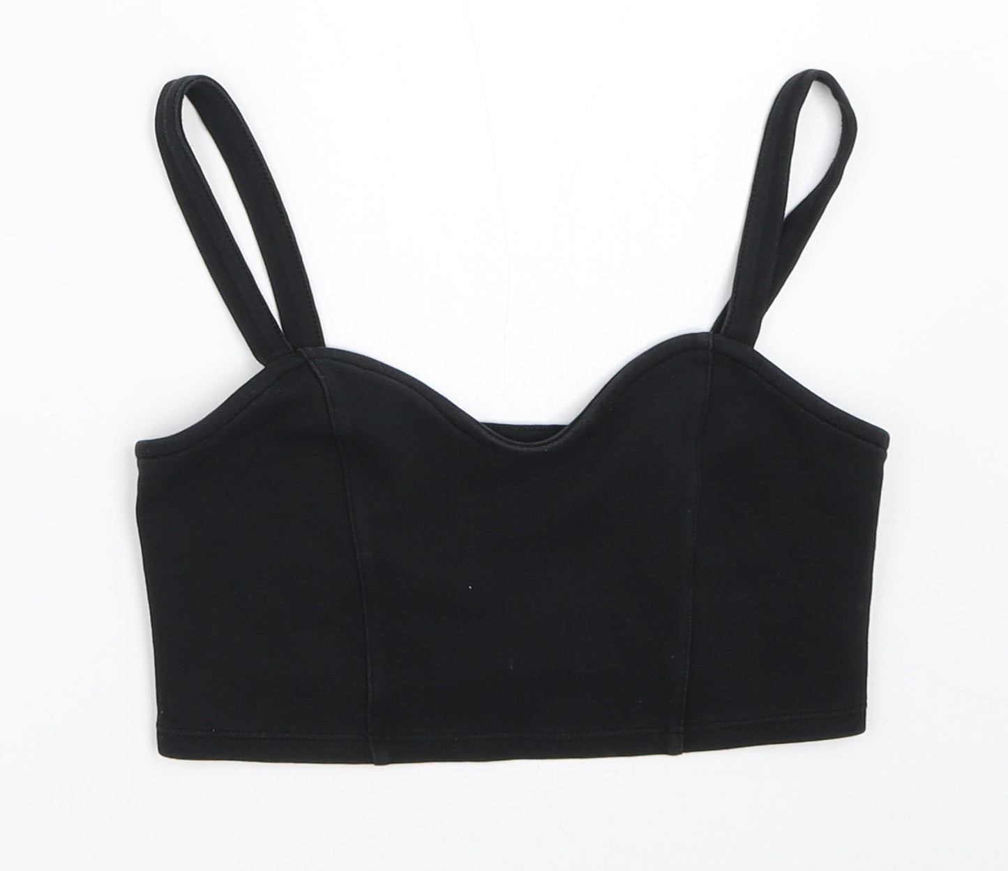 Womens UK Size XS H&M Black Cropped Tank