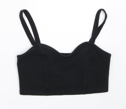 Womens UK Size XS H&M Black Cropped Tank