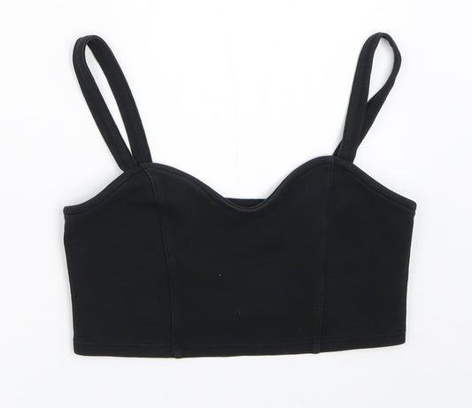 Womens UK Size XS H&M Black Cropped Tank