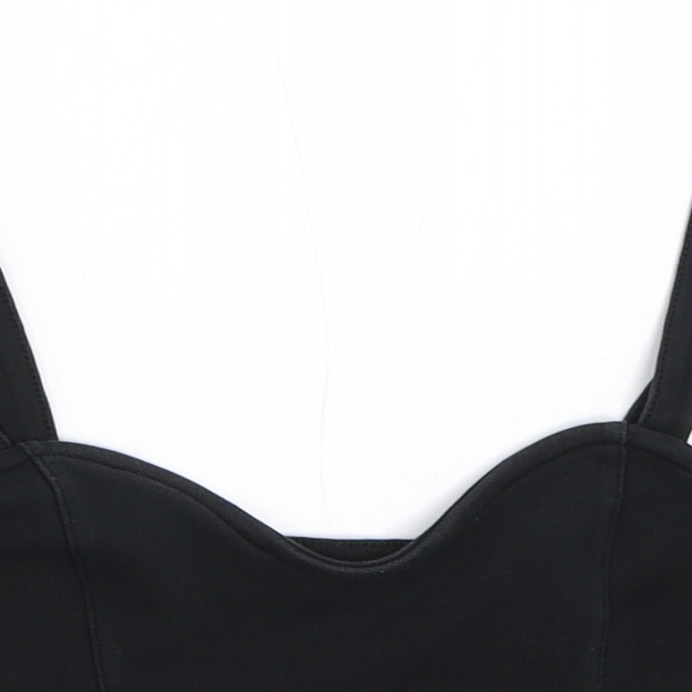 Womens UK Size XS H&M Black Cropped Tank