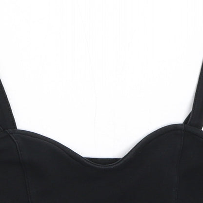 Womens UK Size XS H&M Black Cropped Tank