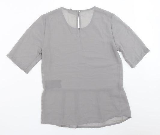 Womens UK Size XS Vera Moda Grey Basic Blouse