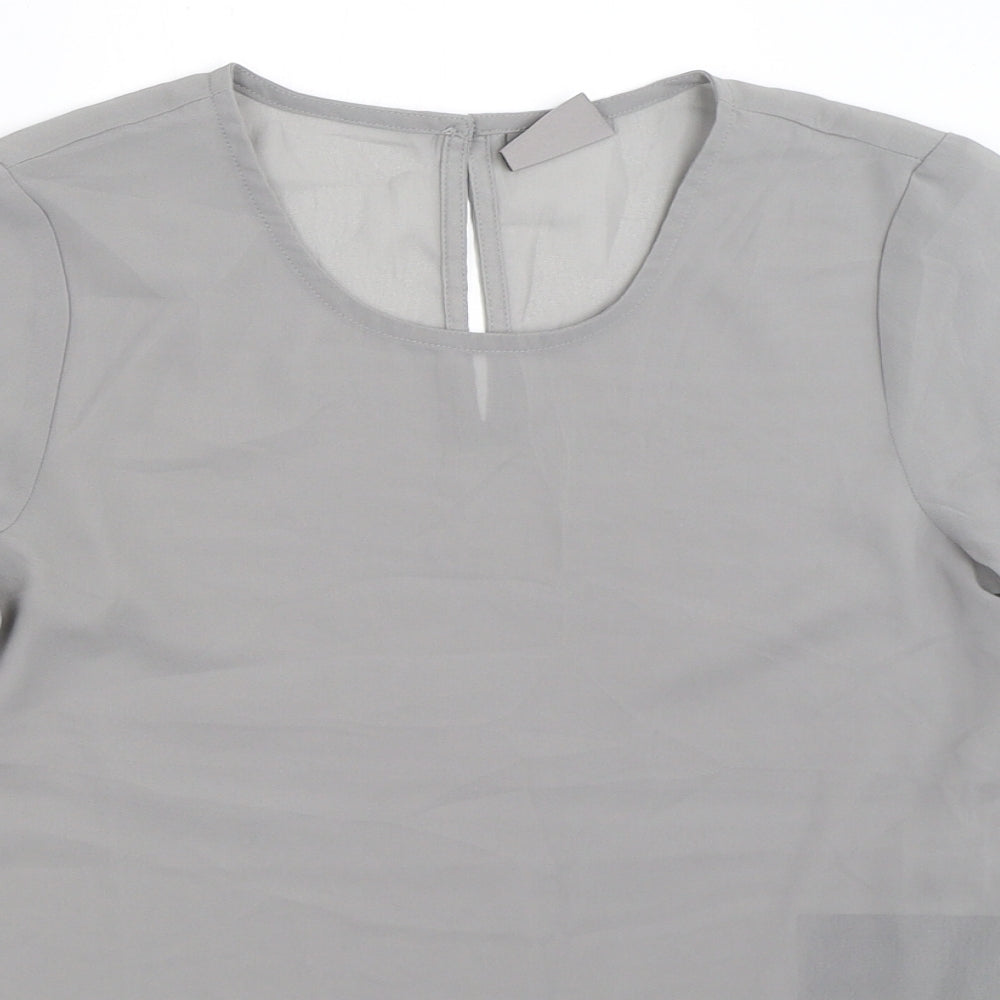 Womens UK Size XS Vera Moda Grey Basic Blouse