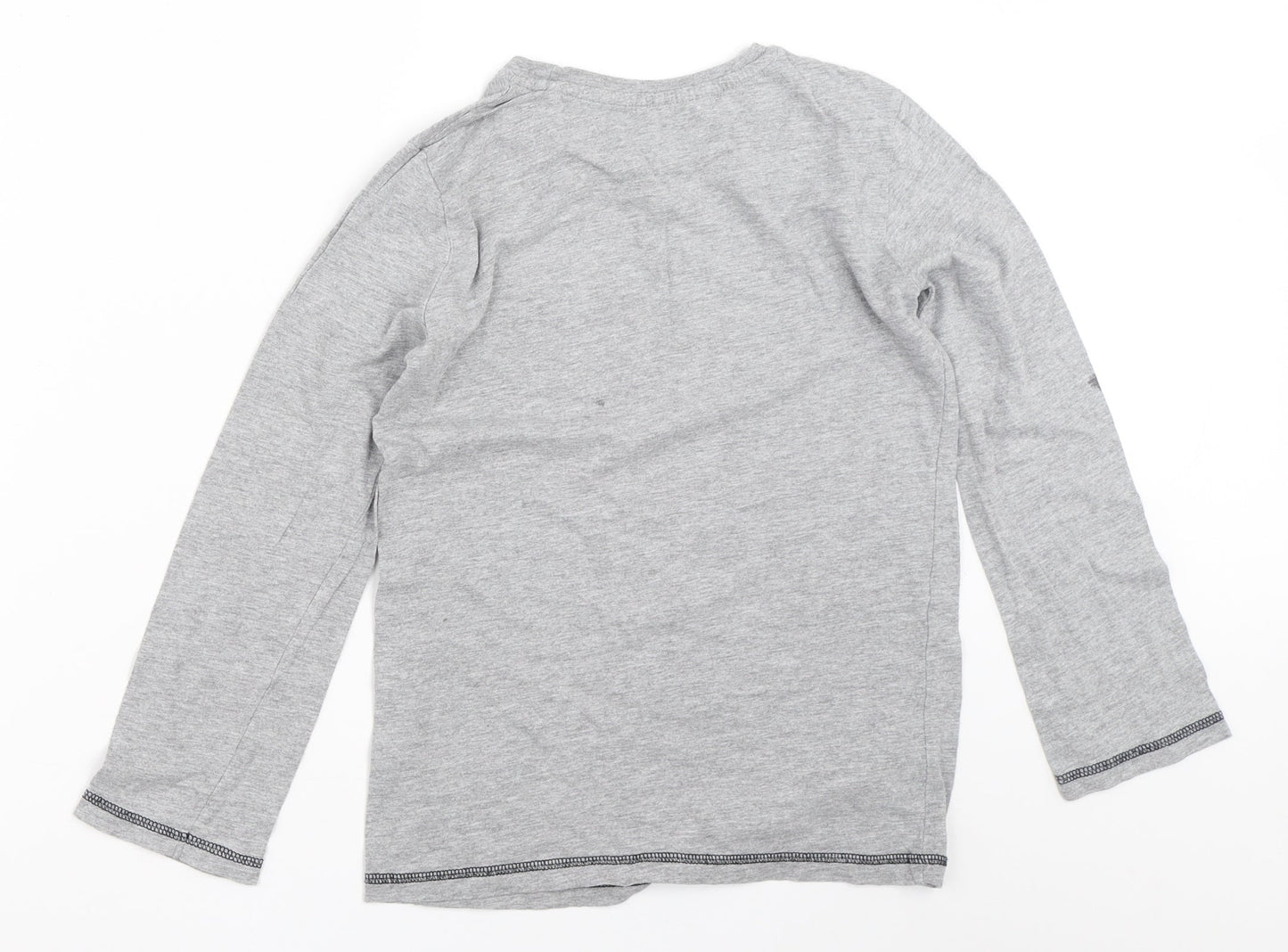 Threadboys Boys Grey Solid   Pyjama Top Size 9-10 Years  - christmas