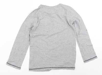 Threadboys Boys Grey Solid   Pyjama Top Size 9-10 Years  - christmas