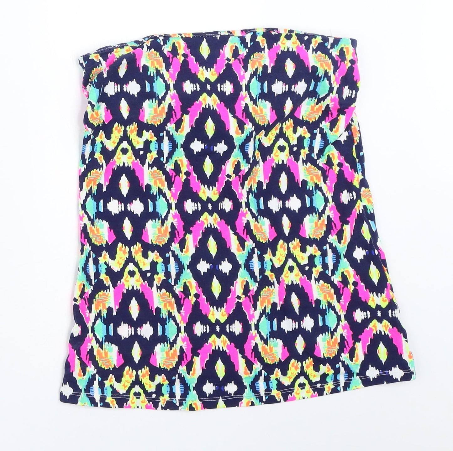 Papaya Womens Blue Geometric  Basic Tank Size 8