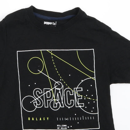 Pepperts! Boys Black   Basic T-Shirt Size 7-8 Years
