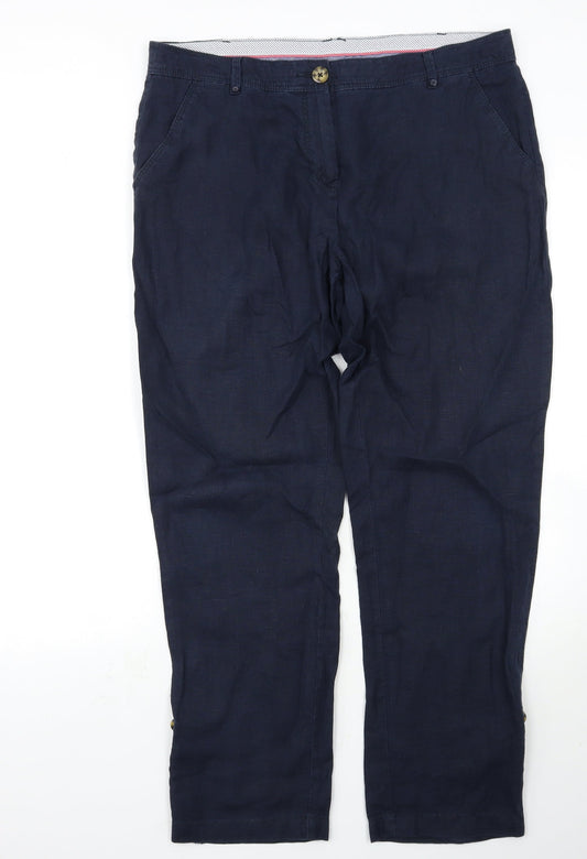 Matalan Womens Blue   Trousers  Size 14 L29 in
