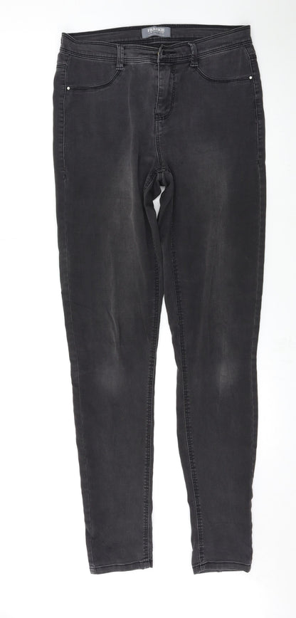 Dorothy Perkins Womens Grey   Skinny Jeans Size 12 L32 in