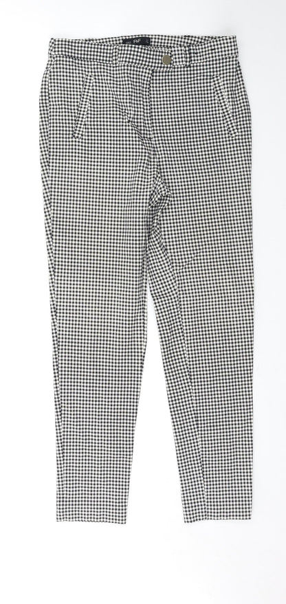 F&F Womens Black Check  Trousers  Size 10 L26 in