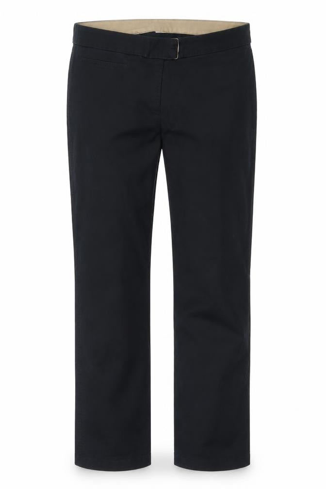 Front view of Full Circle women’s black trousers, size UK 36, 29-inch leg