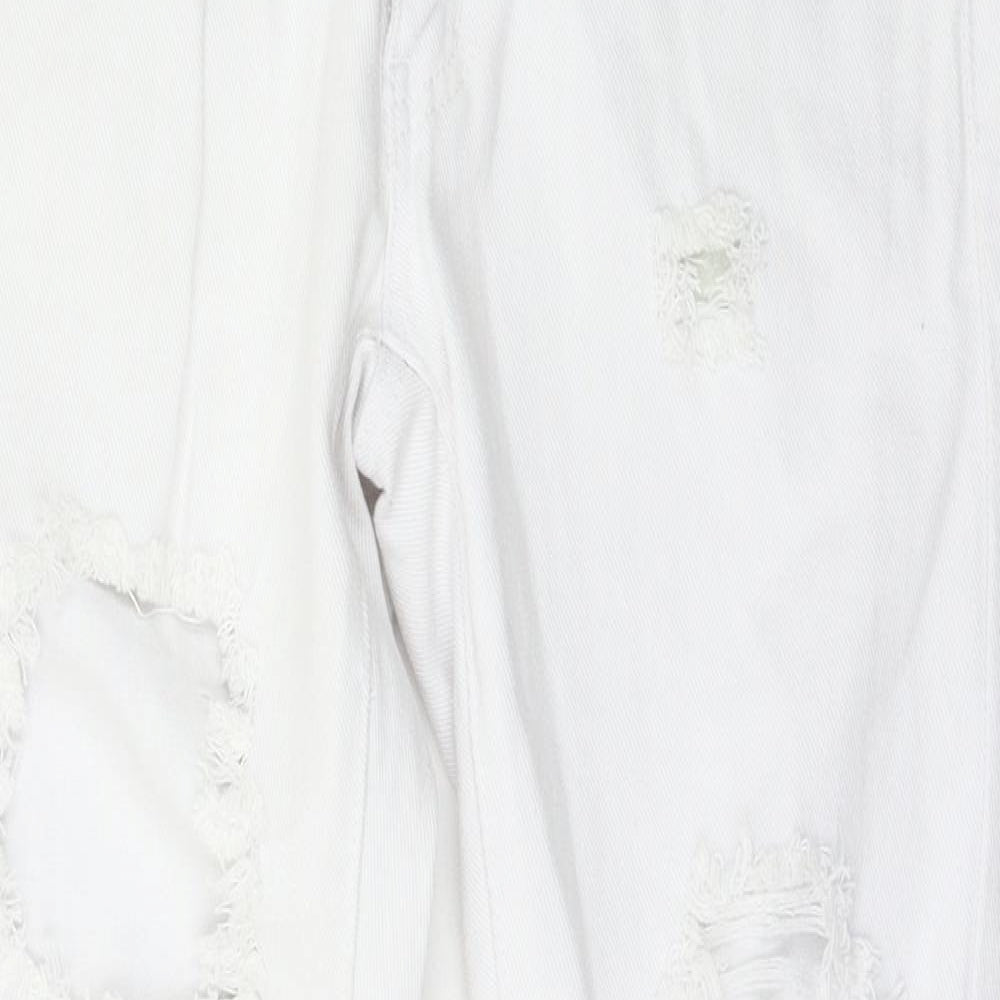 Womens UK Size 8 Preworn Regular Fit Skinny White Jeans
