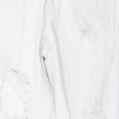 Womens UK Size 8 Preworn Regular Fit Skinny White Jeans