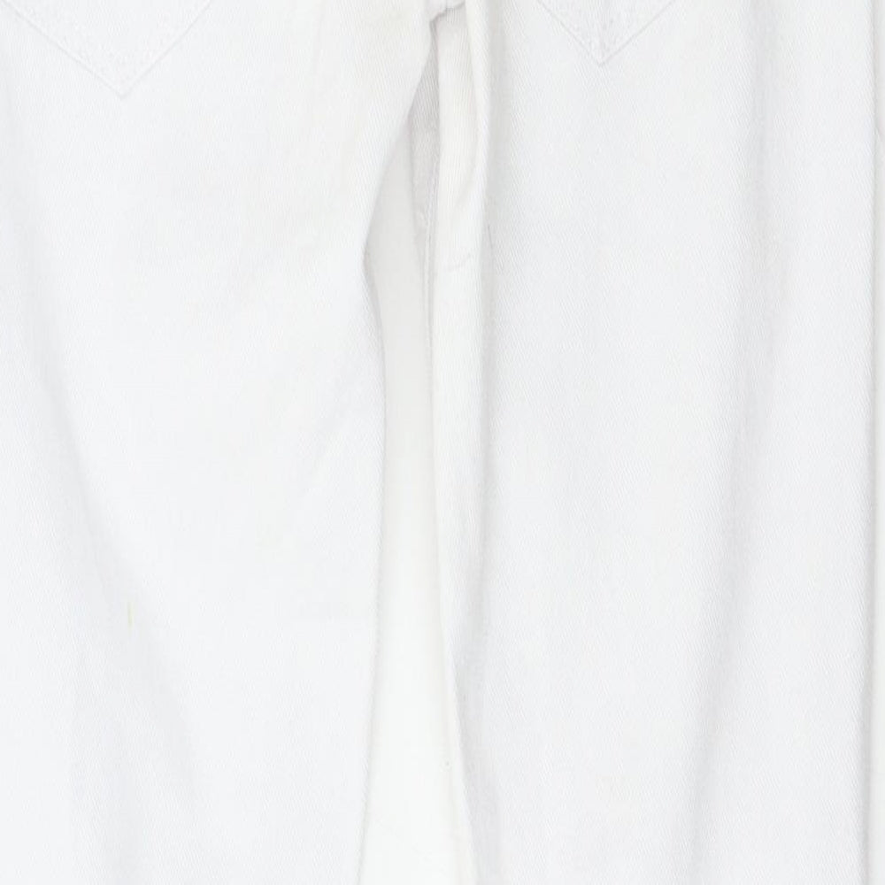 Womens UK Size 8 Preworn Regular Fit Skinny White Jeans