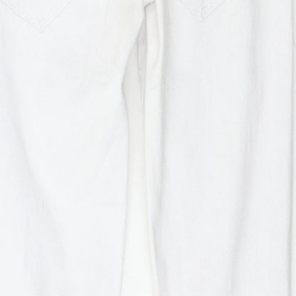 Womens UK Size 8 Preworn Regular Fit Skinny White Jeans