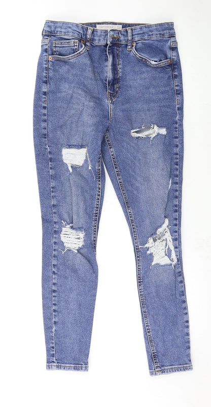 Topshop Womens Blue   Skinny Jeans Size 28 in L30 in