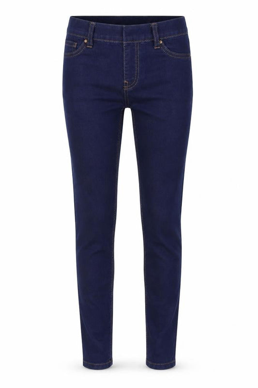 Front view of F&F women’s blue skinny jeans, size UK 8, 28-inch leg