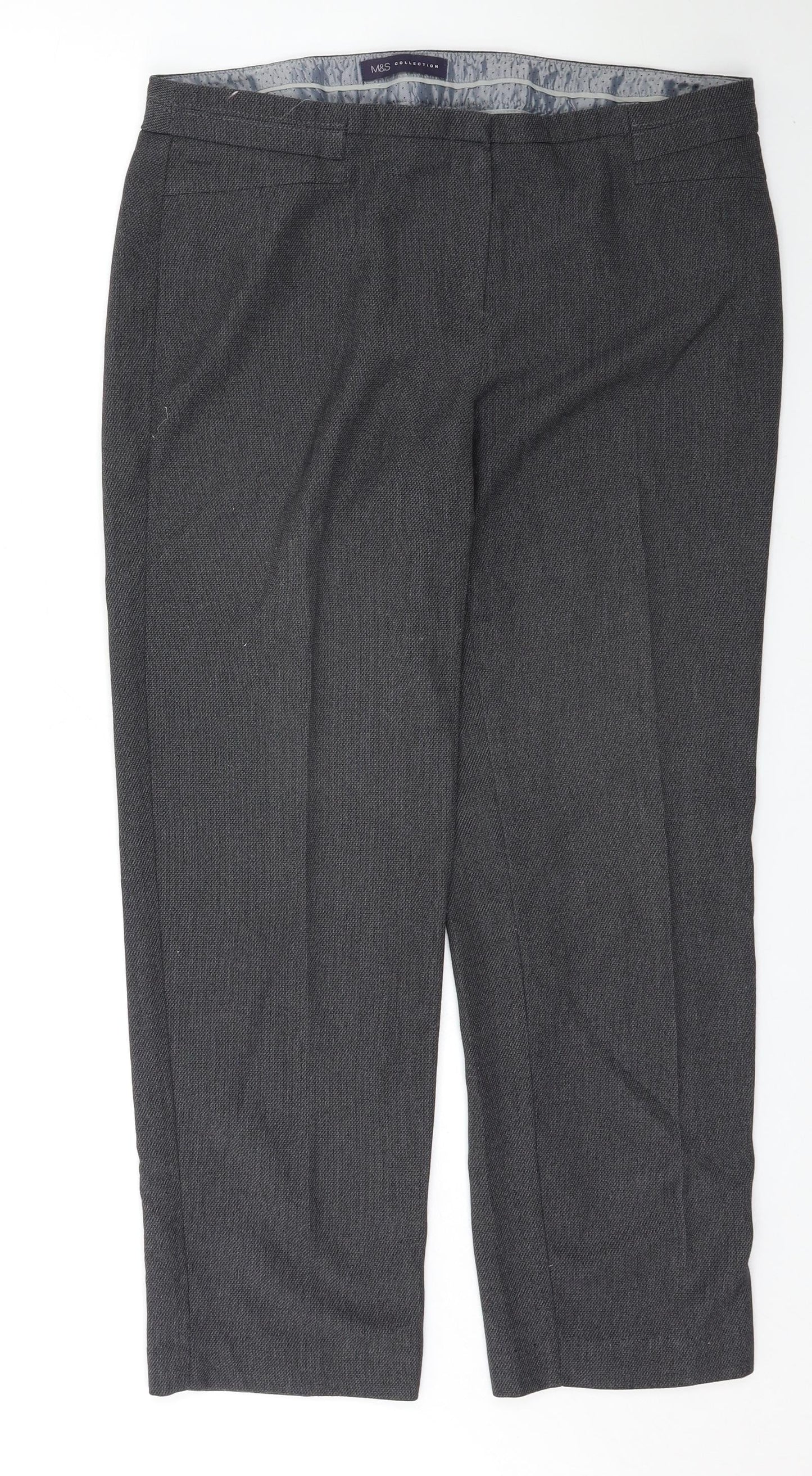 Womens UK Size 14 Marks and Spencer Regular Fit  Grey Trousers