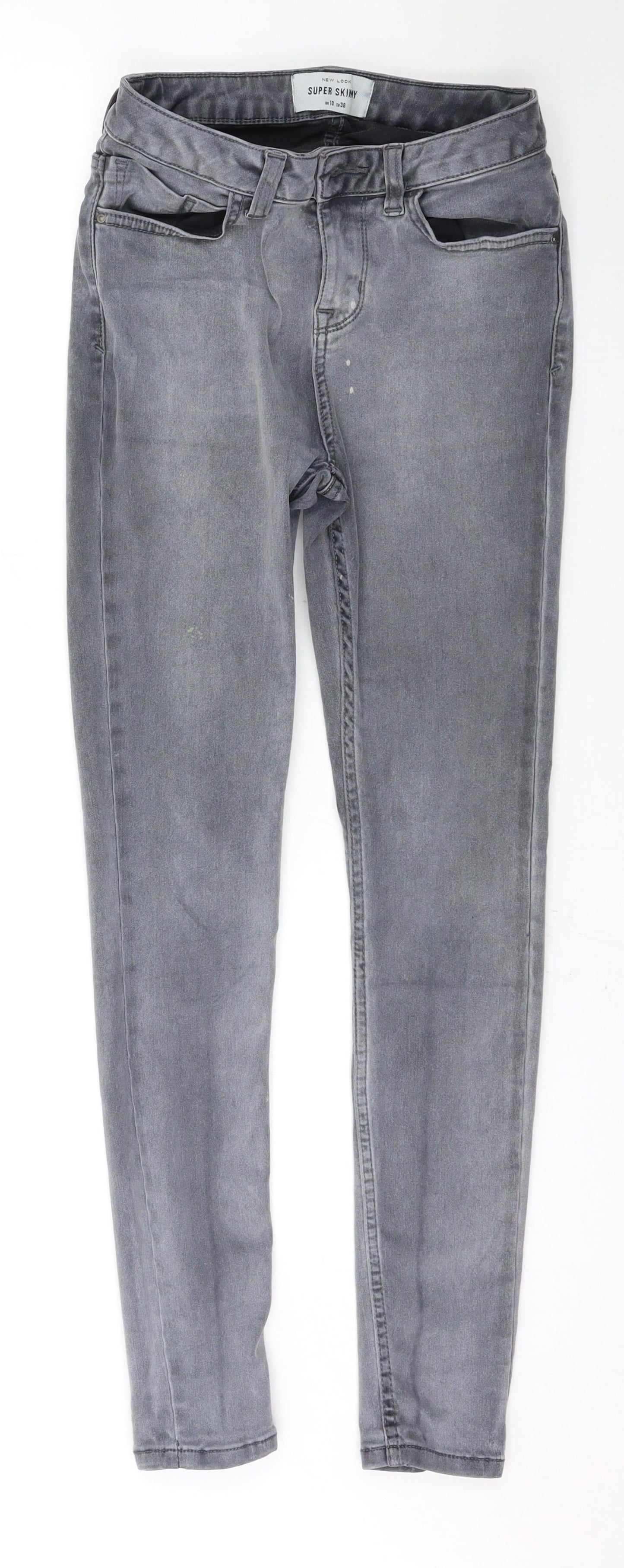New Look Womens Grey   Skinny Jeans Size 10 L27.5 in