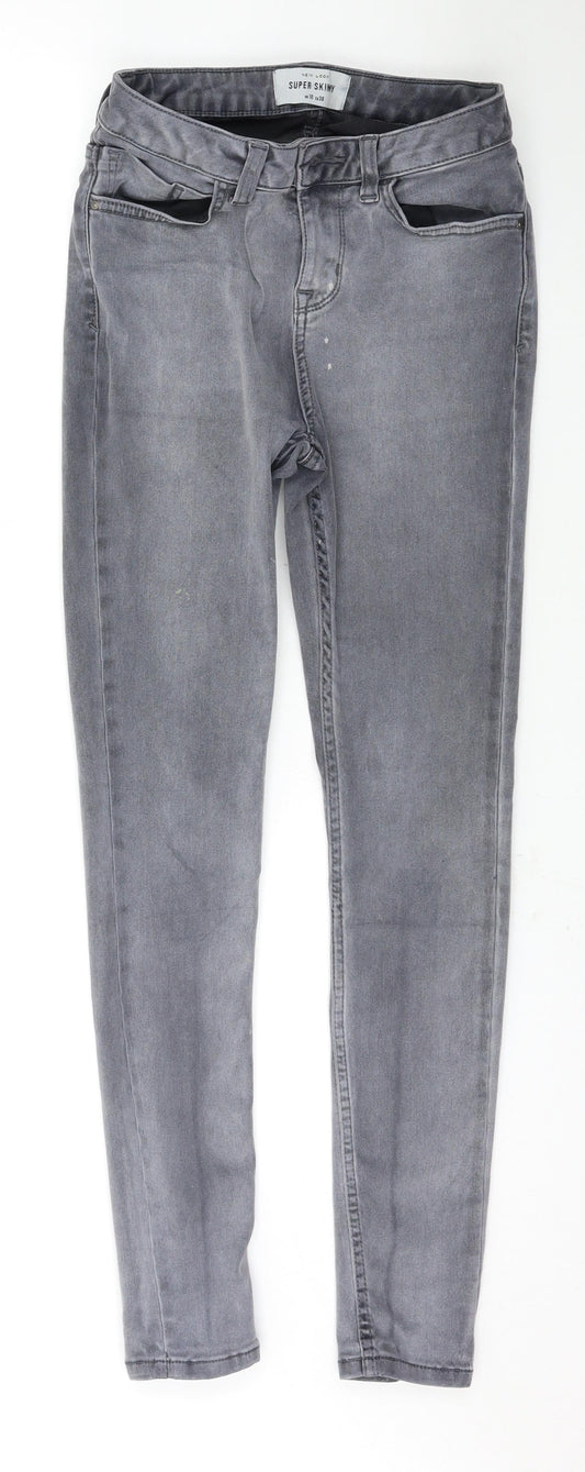 New Look Womens Grey   Skinny Jeans Size 10 L27.5 in