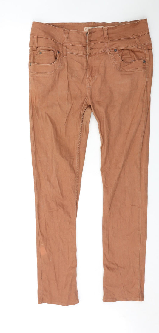 Urban Bliss Womens Orange   Straight Jeans Size 14 L30 in