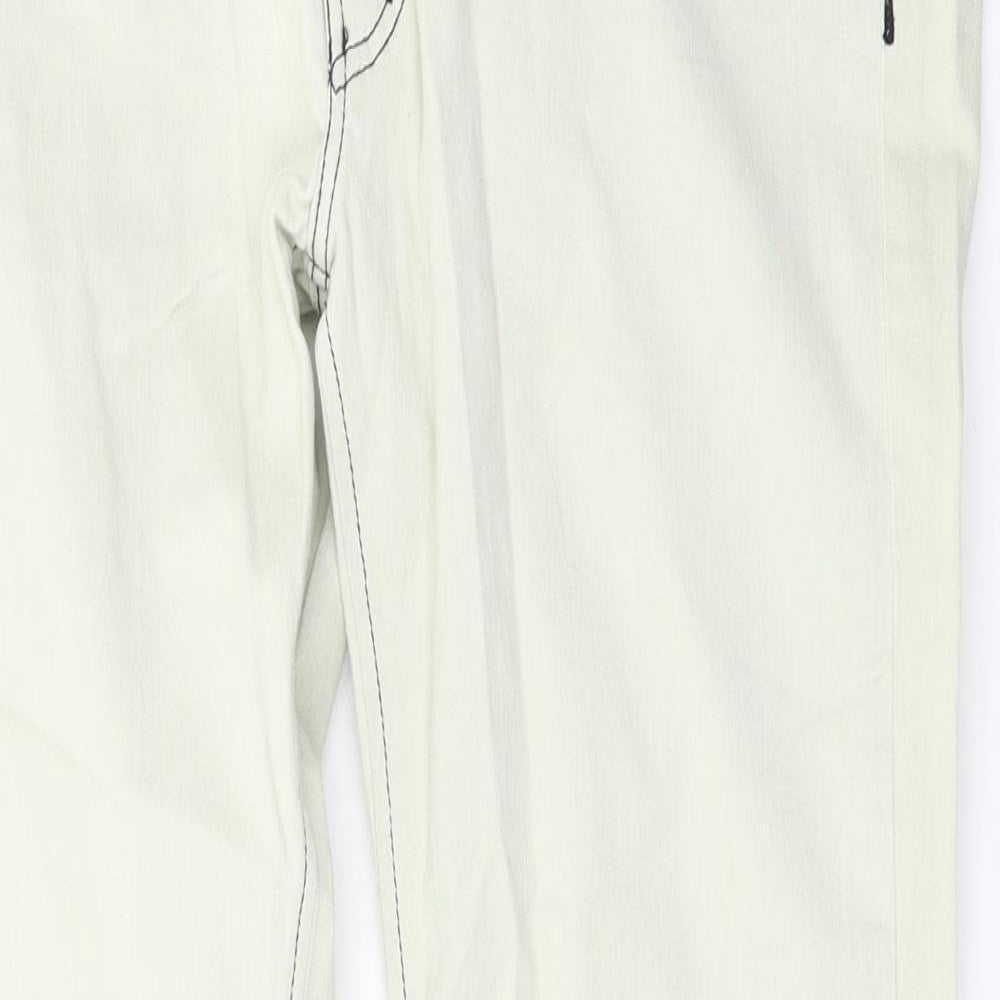 Womens UK Size 33 Preworn Regular Fit Skinny White Jeans