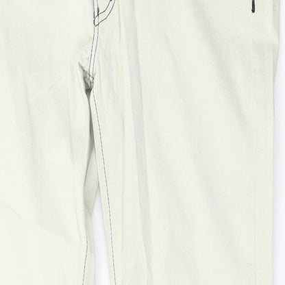 Womens UK Size 33 Preworn Regular Fit Skinny White Jeans