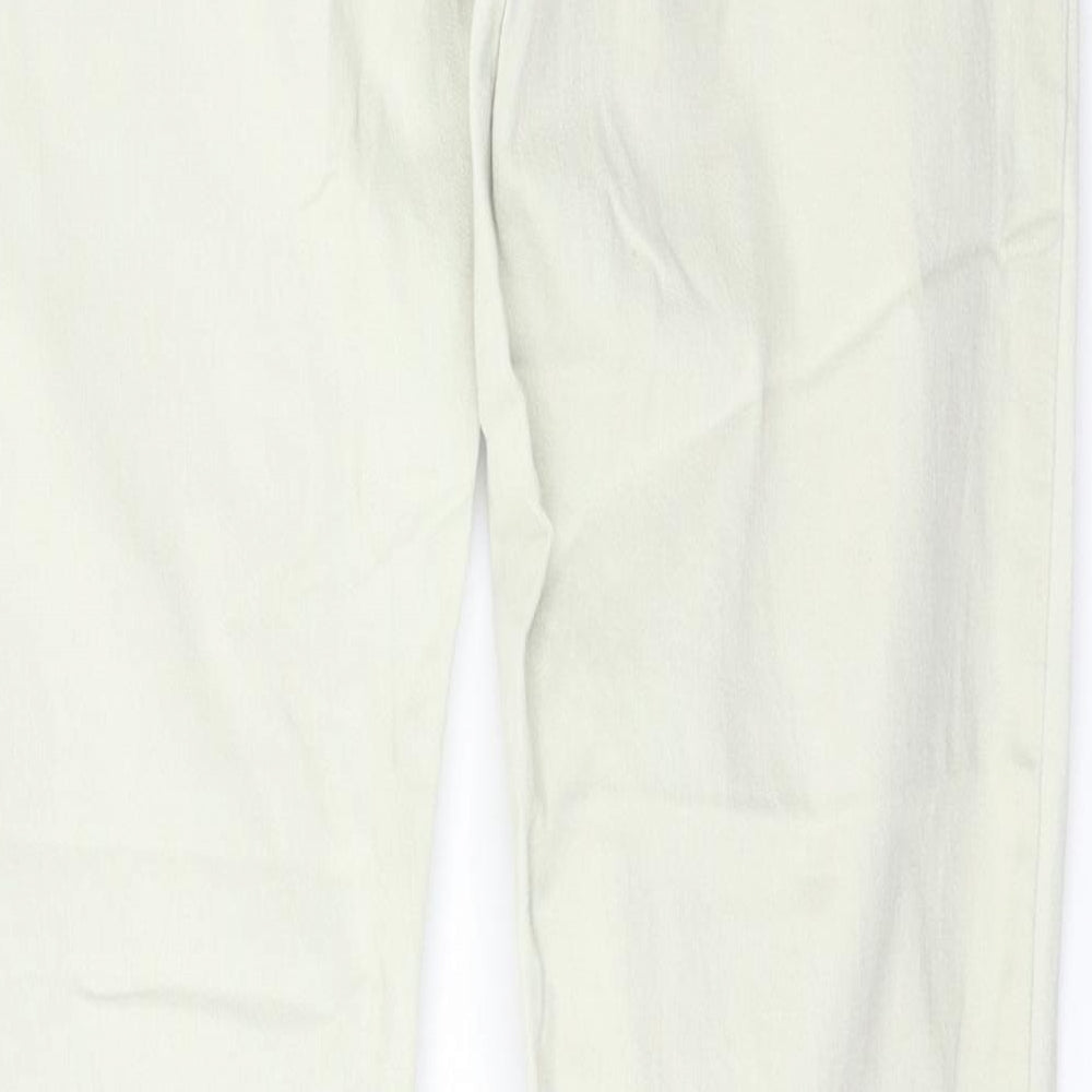 Womens UK Size 33 Preworn Regular Fit Skinny White Jeans