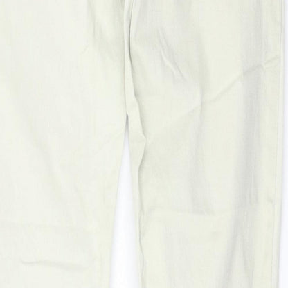 Womens UK Size 33 Preworn Regular Fit Skinny White Jeans