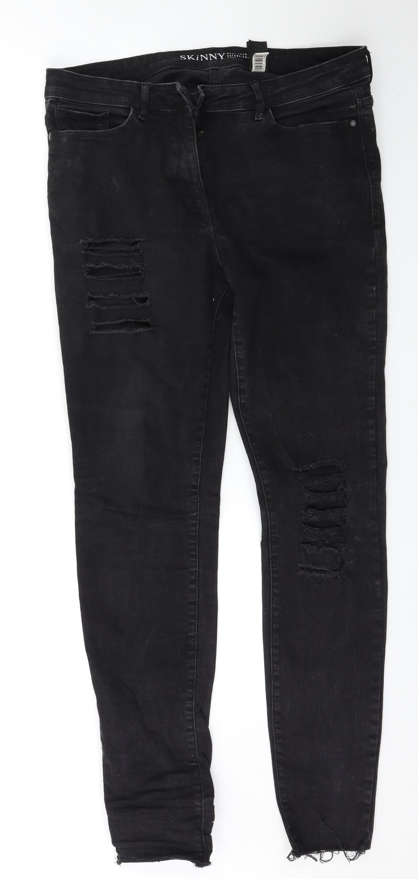 NEXT Womens Black   Skinny Jeans Size 12 L29.5 in