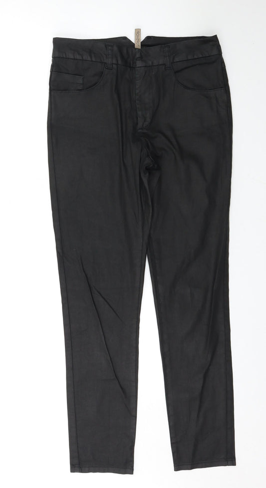 Womens UK Size 10 Topshop Regular Fit  Black Trousers